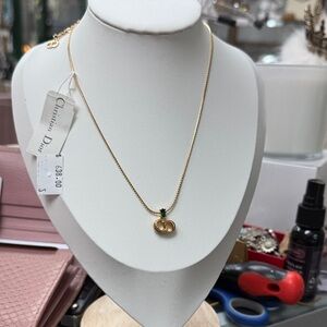 Dior Gold Necklace with Green Detail